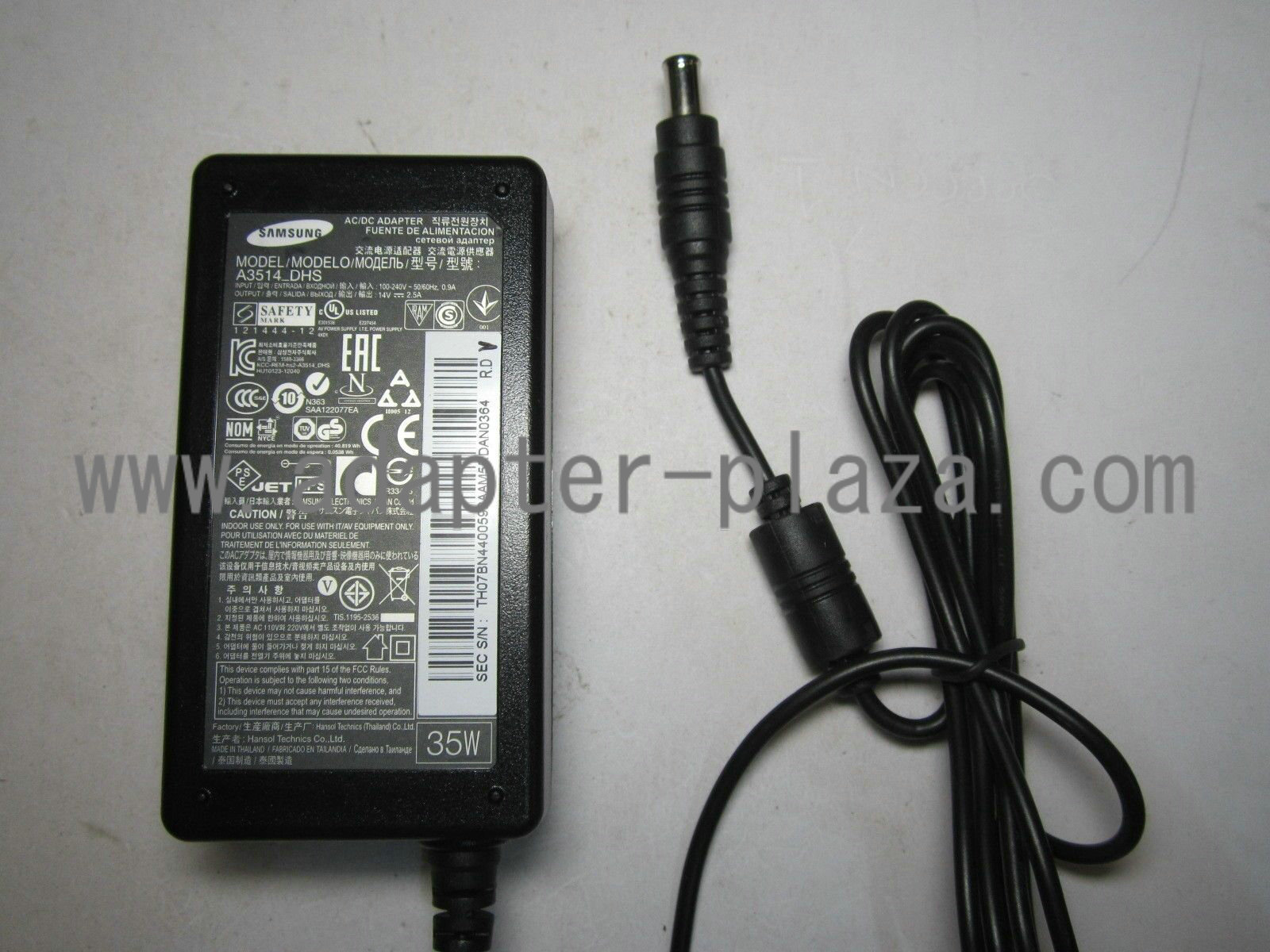 Original Samsung 14V 2.5A 35W AC DC Power Adapter for Samsung LS27E510CS/EN Monitor